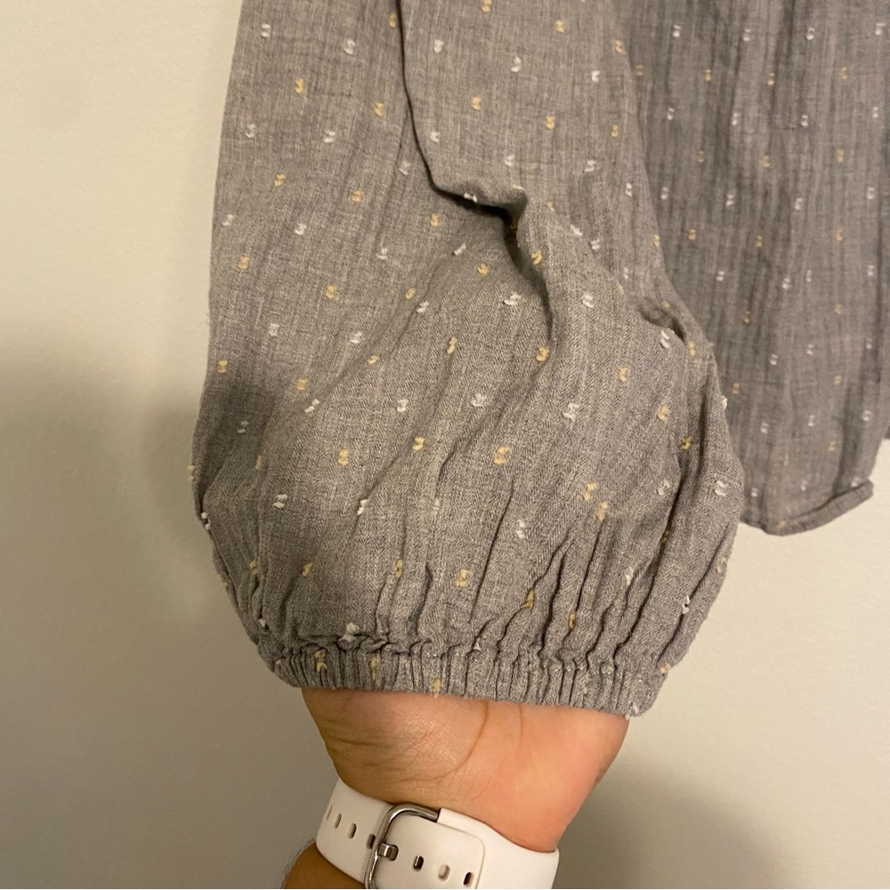 a.n.a JCPenney Gray Dot Babydoll Blouse Balloon Sleeve 2X NWOT - Picture 2 of 4